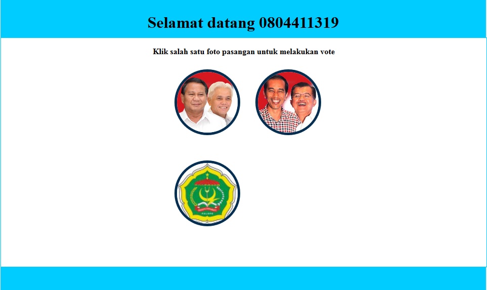 Halaman Vote Evoting