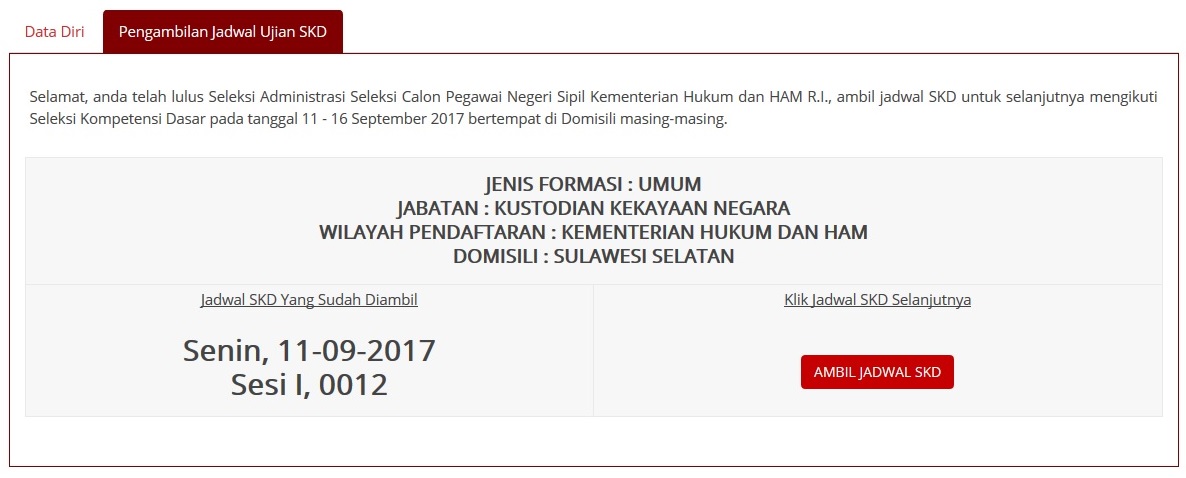 Jadwal SKD Kemenkumham