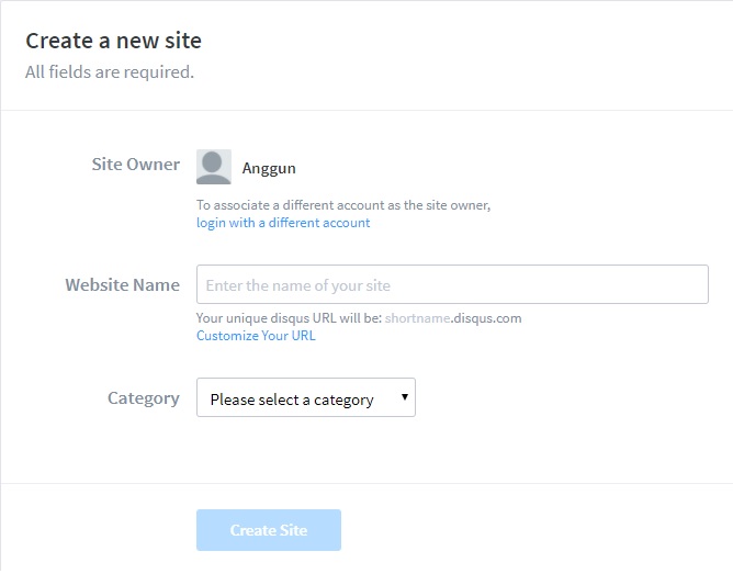 Mendaftarkan Website Ke Disqus