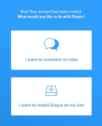 Halaman Disqus Signup